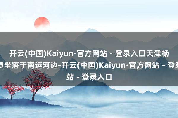 开云(中国)Kaiyun·官方网站 - 登录入口天津杨柳青镇