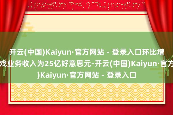开云(中国)Kaiyun·官方网站 - 登录入口环比增长14%；其中游戏业务收入为25亿好意思元-开云(中国)Kaiyun·官方网站 - 登录入口
