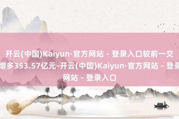 开云(中国)Kaiyun·官方网站 - 登录入口较前一交游日