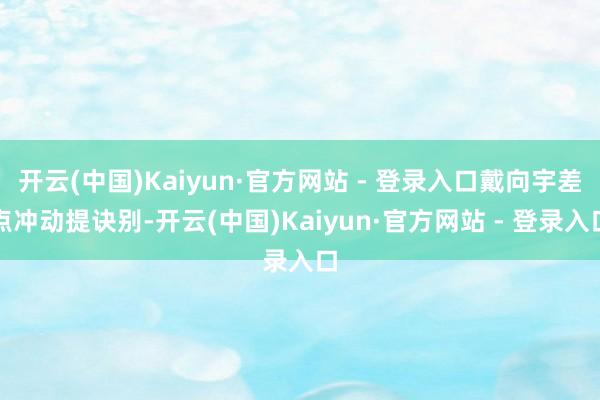 开云(中国)Kaiyun·官方网站 - 登录入口戴向宇差点冲