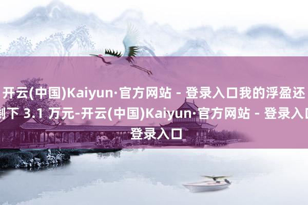 开云(中国)Kaiyun·官方网站 - 登录入口我的浮盈还剩