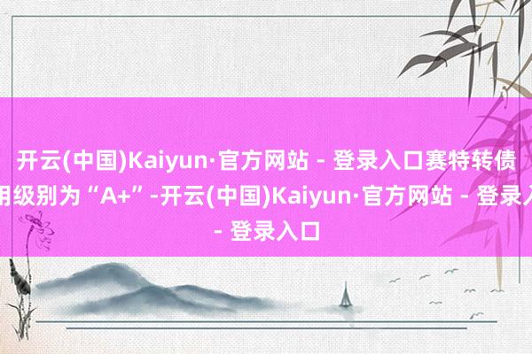 开云(中国)Kaiyun·官方网站 - 登录入口赛特转债信用级别为“A+”-开云(中国)Kaiyun·官方网站 - 登录入口