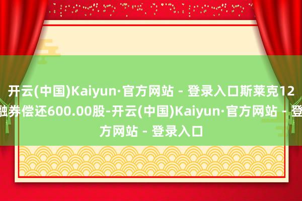 开云(中国)Kaiyun·官方网站 - 登录入口斯莱克12月
