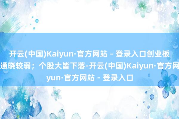 开云(中国)Kaiyun·官方网站 - 登录入口创业板指、深证成指通晓较弱;个股大皆下落-开云(中国)Kaiyun·官方网站 - 登录入口