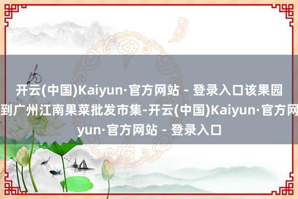 开云(中国)Kaiyun·官方网站 - 登录入口该果园还大批量批发到广州江南果菜批发市集-开云(中国)Kaiyun·官方网站 - 登录入口
