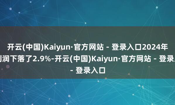 开云(中国)Kaiyun·官方网站 - 登录入口2024年净利润下落了2.9%-开云(中国)Kaiyun·官方网站 - 登录入口
