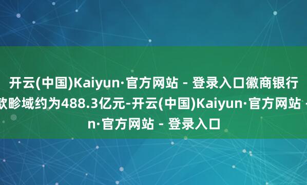 开云(中国)Kaiyun·官方网站 - 登录入口徽商银行的零卖贷款畛域约为488.3亿元-开云(中国)Kaiyun·官方网站 - 登录入口