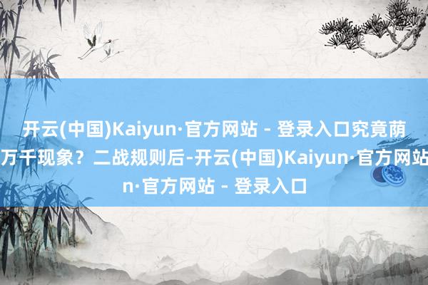 开云(中国)Kaiyun·官方网站 - 登录入口究竟荫藏着若何的万千现象？二战规则后-开云(中国)Kaiyun·官方网站 - 登录入口