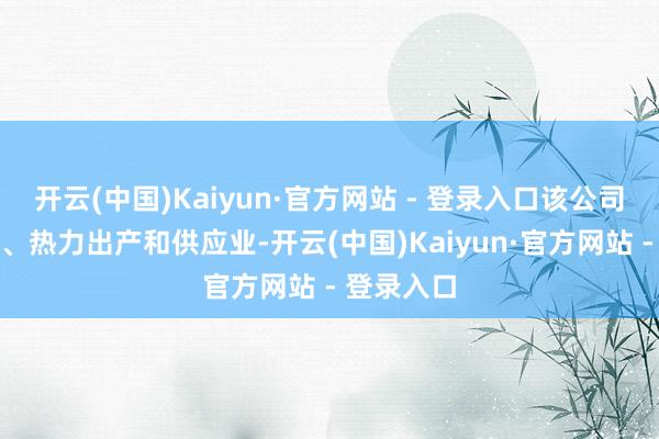开云(中国)Kaiyun·官方网站 - 登录入口该公司从事电力、热力出产和供应业-开云(中国)Kaiyun·官方网站 - 登录入口