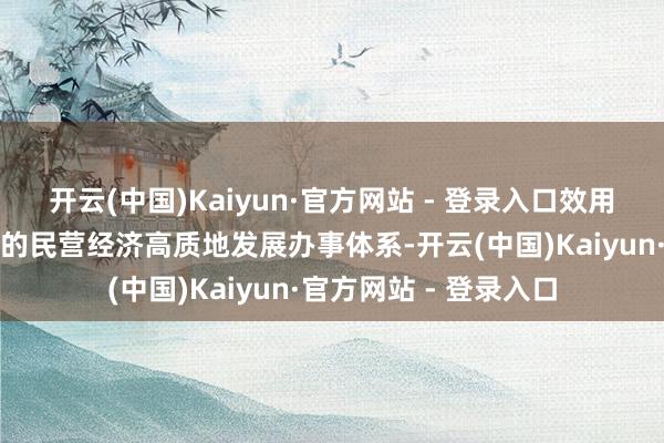 开云(中国)Kaiyun·官方网站 - 登录入口效用打造多头绪、精确化的民营经济高质地发展办事体系-开云(中国)Kaiyun·官方网站 - 登录入口