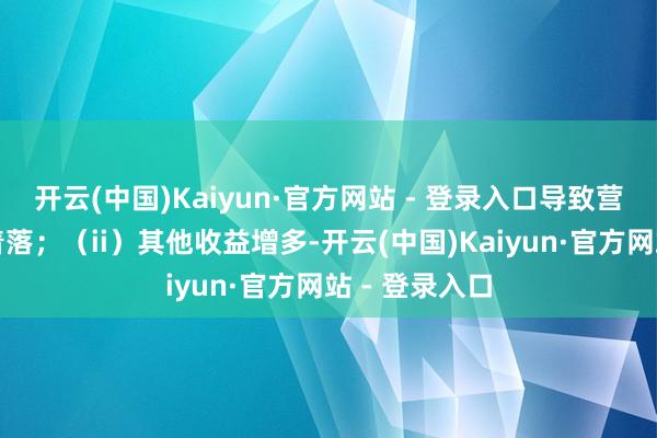 开云(中国)Kaiyun·官方网站 - 登录入口导致营运开支有所着落；（ii）其他收益增多-开云(中国)Kaiyun·官方网站 - 登录入口